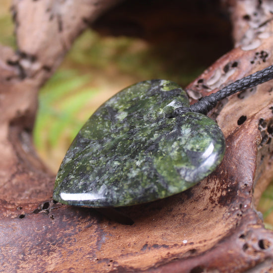 Heart carved from Douglas Creek Pounamu - NZ Greenstone