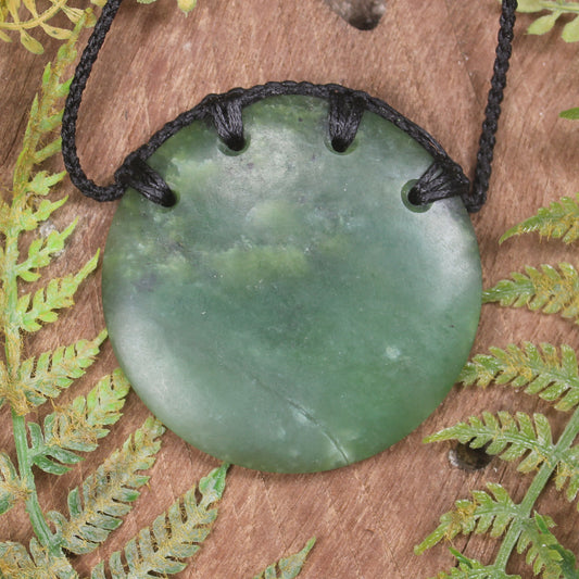 NZ Greenstone Medium Porowhita Pendant (BT445) Hapopo Pounamu