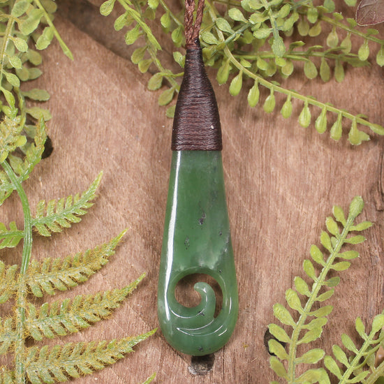 Roimata with Koru Pounamu Pendant - NZ Greenstone