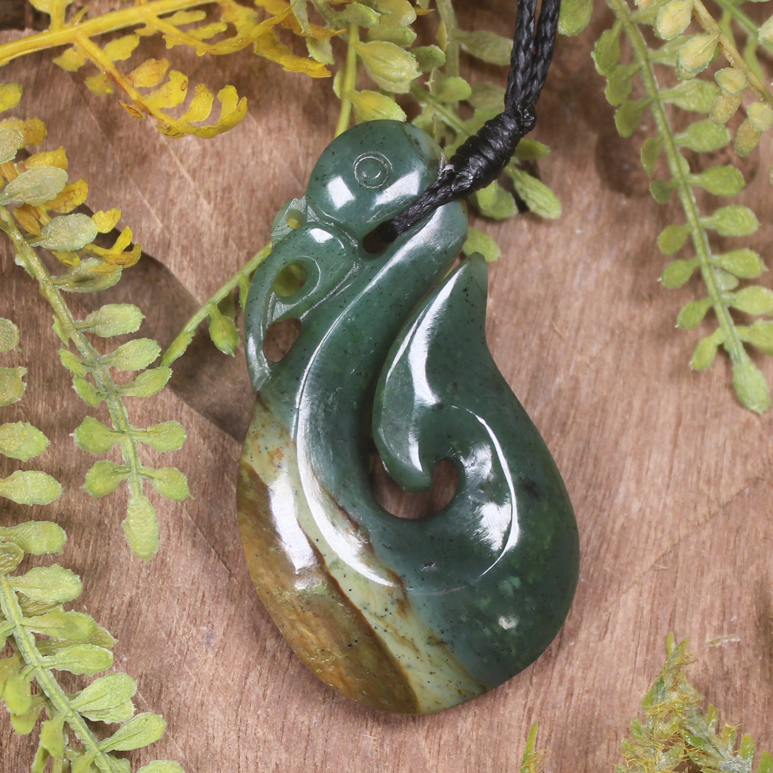 Manaia carved from Flower Jade Pounamu - NZ Greenstone