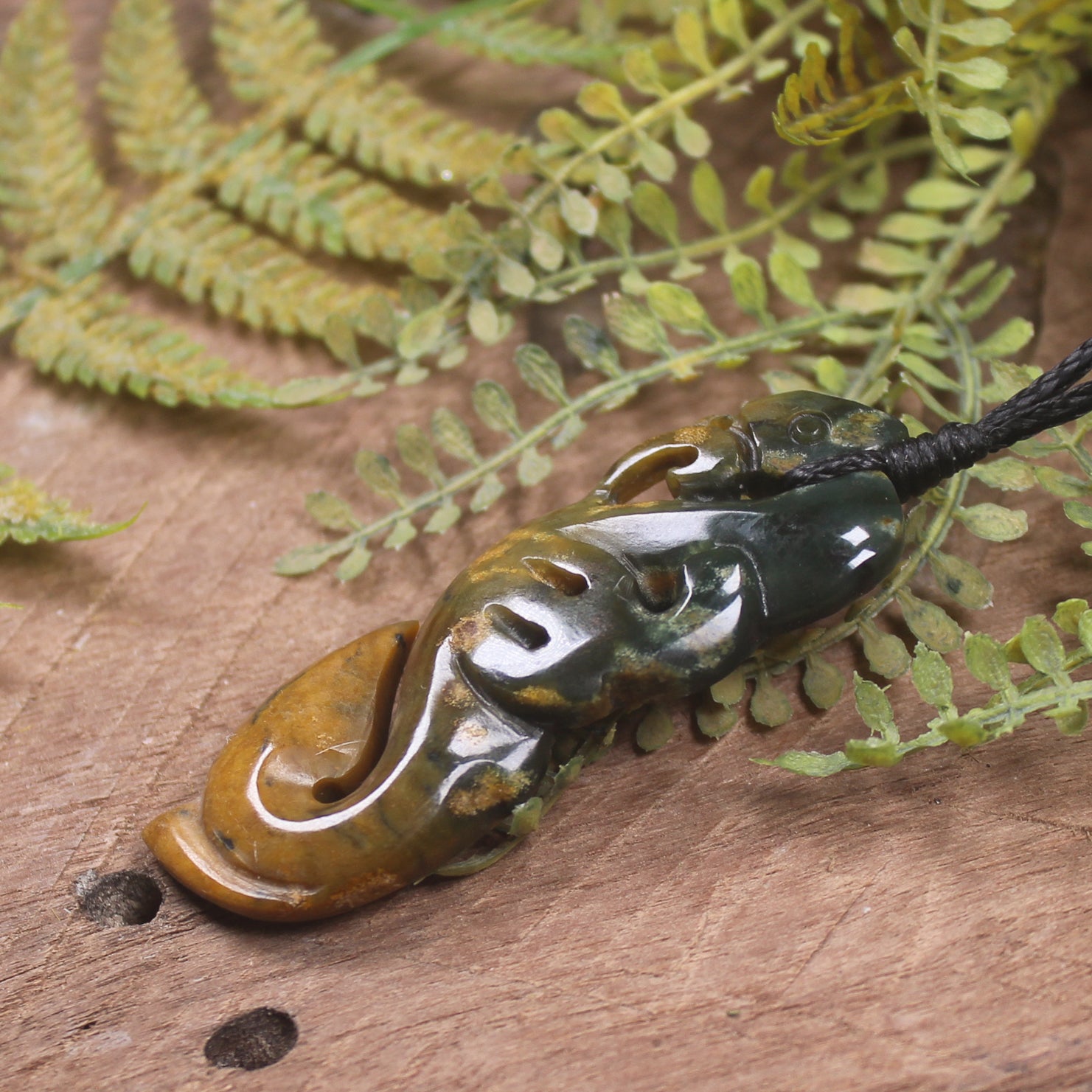 Manaia pendant carved from Totoweka Pounamu - NZ Greenstone