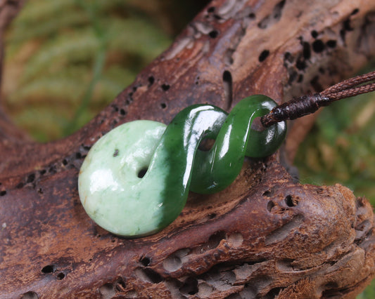 Twist carved from Rimu Pounamu - NZ Greenstone