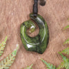 Hei Matau or Fish Hook carved from Douglas Creek Pounamu - NZ Greenstone