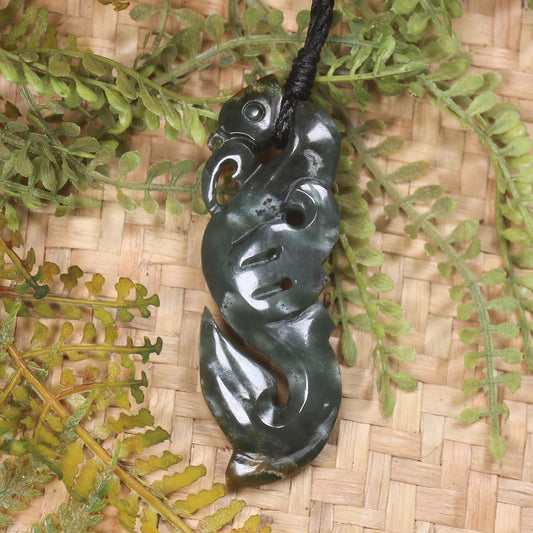 Manaia pendant carved from Rimu Pounamu - NZ Greenstone