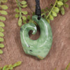 Hei Matau or Fish Hook carved from Kawakawa Pounamu - NZ Greenstone