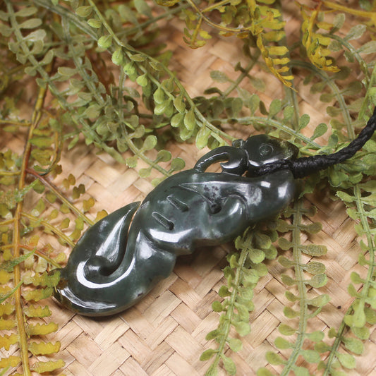 Manaia pendant carved from Rimu Pounamu - NZ Greenstone