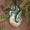 Manaia carved from Flower Jade Pounamu - NZ Greenstone