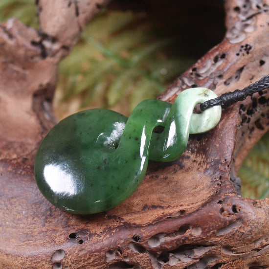 Twist carved from Rimu Pounamu - NZ Greenstone