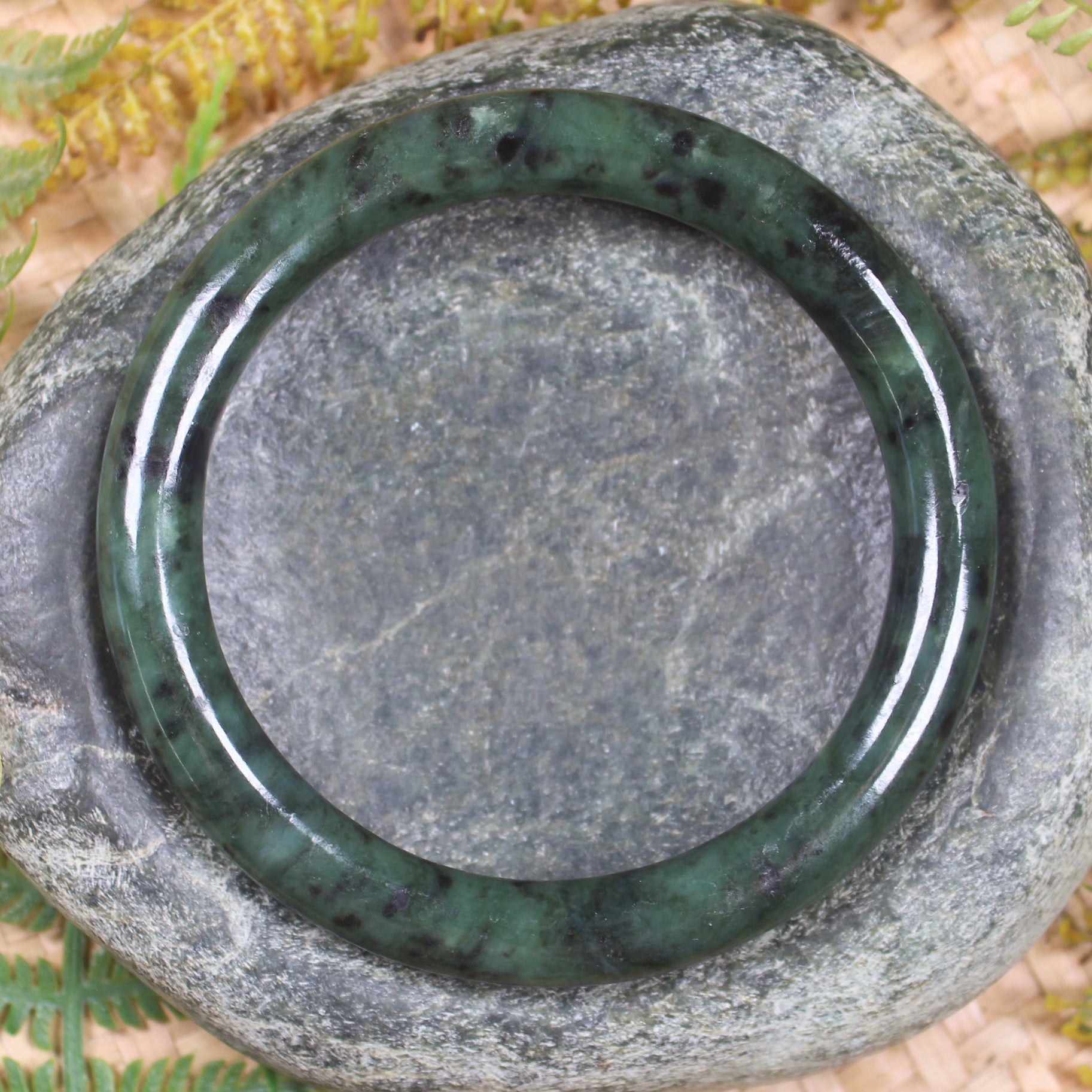 Bangle carved from Rimu Pounamu - NZ Greenstone