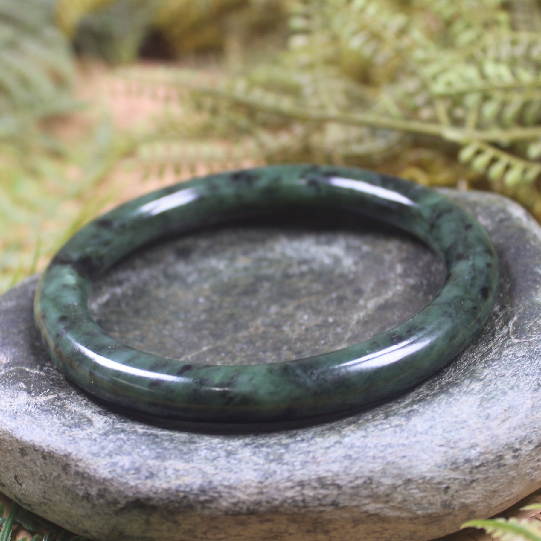 Bangle carved from Rimu Pounamu - NZ Greenstone