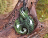 Koru Twist carved from Douglas Creek Pounamu - NZ Greenstone