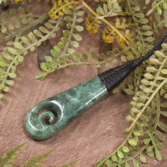 Roimata with Koru Pounamu Pendant - NZ Greenstone