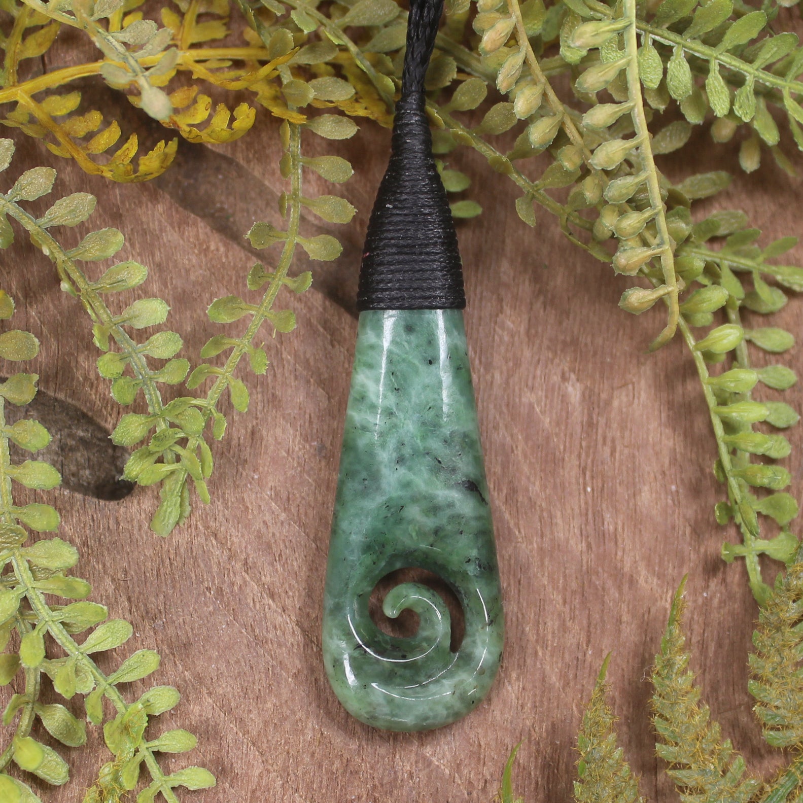 Roimata with Koru Pounamu Pendant - NZ Greenstone