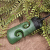 Hapopo Pounamu Toki with Koru - NZ Greenstone