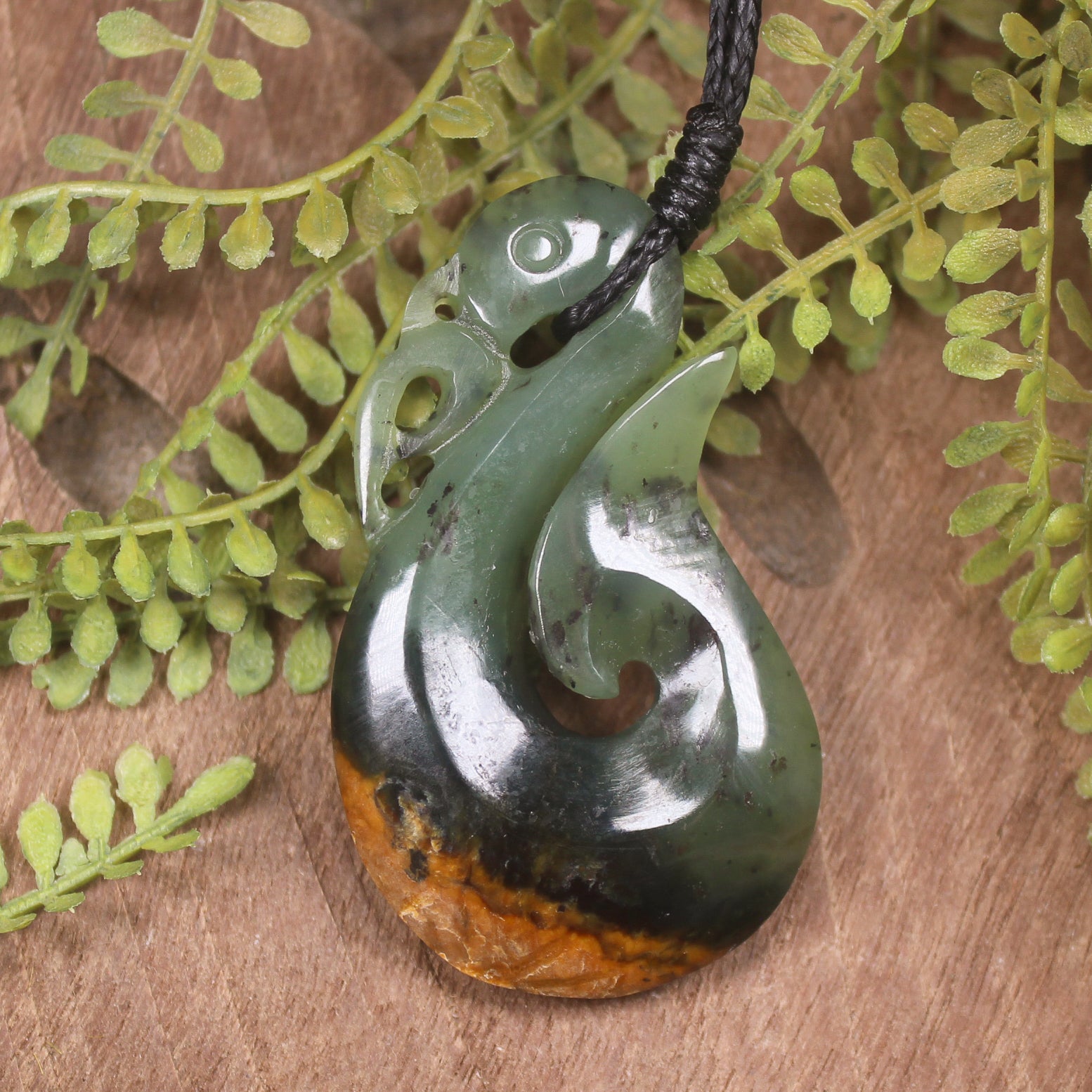 Manaia carved from Flower Jade Pounamu - NZ Greenstone