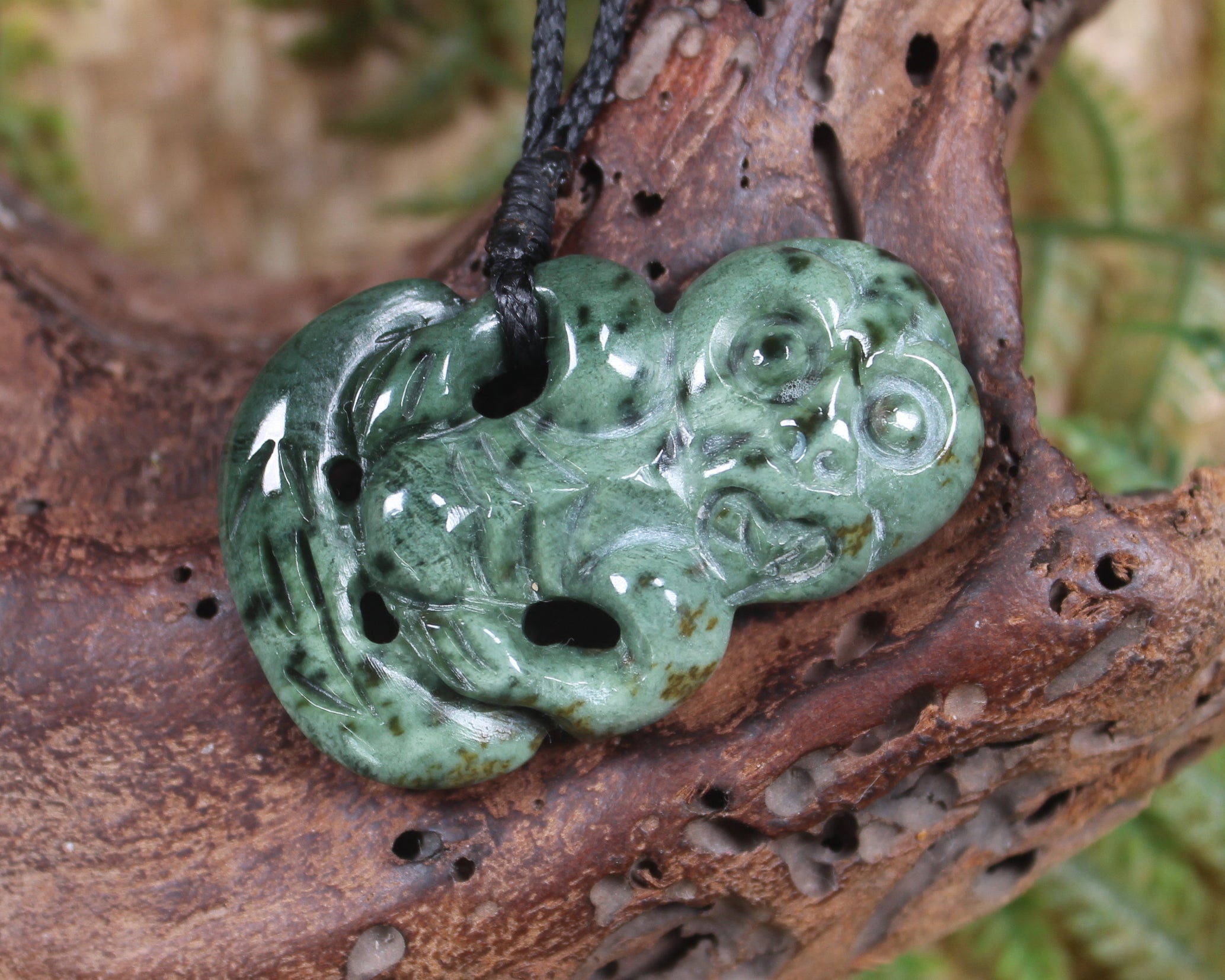 Hei Tiki carved from Kawakawa Pounamu - NZ Greenstone