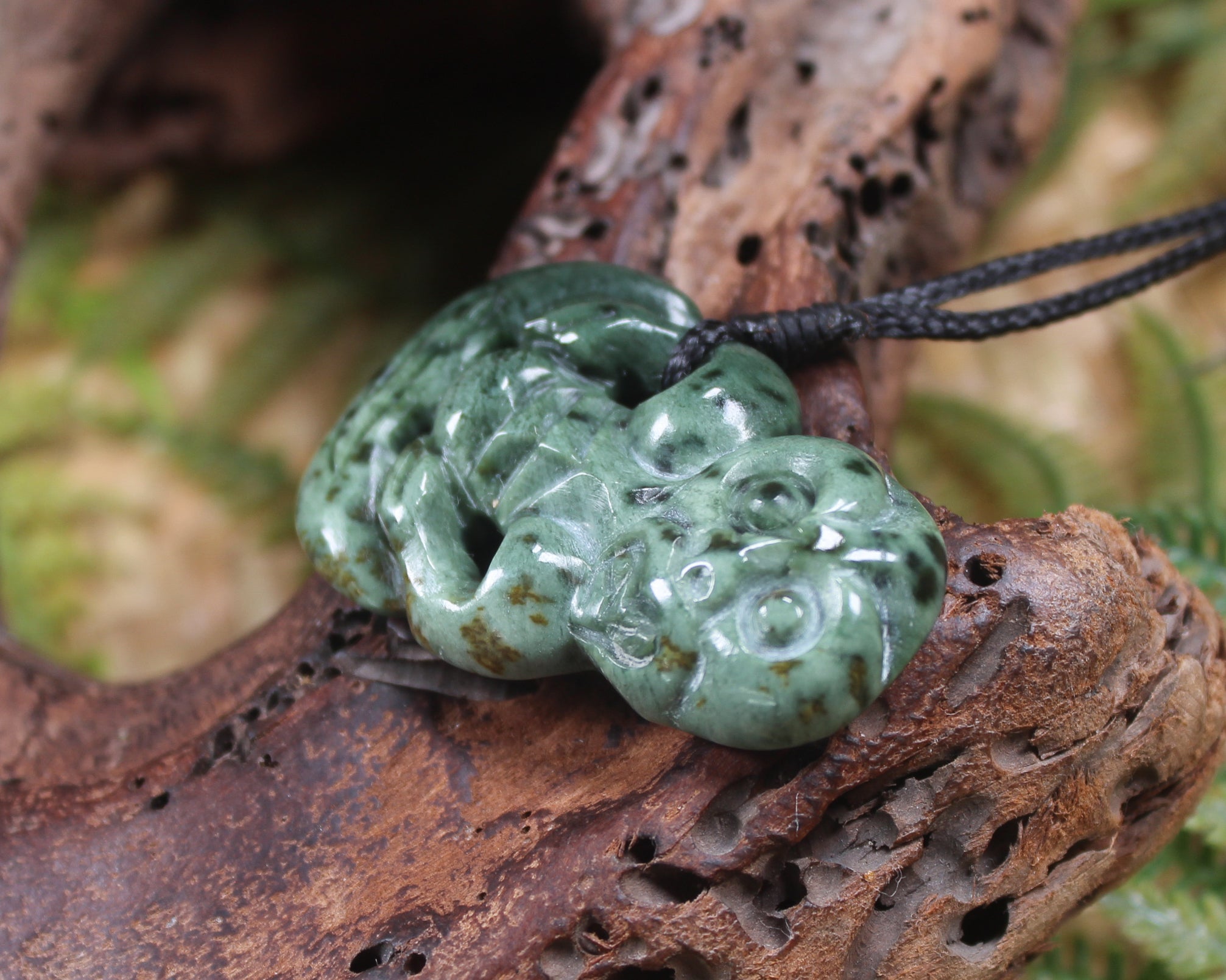 Hei Tiki carved from Kawakawa Pounamu - NZ Greenstone