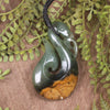 Manaia carved from Flower Jade Pounamu - NZ Greenstone