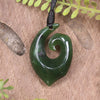 Hei Matau or Fish Hook carved from Kawakawa Pounamu - NZ Greenstone