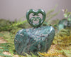 Koru heart sculpture carved from Hapopo Pounamu - NZ Greenstone