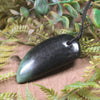 Tooth pendant carved from Kawakawa Pounamu - NZ Greenstone