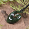 Hei Matau or Fish Hook carved from Kawakawa Pounamu - NZ Greenstone