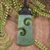 NZ Greenstone Medium Toki with Koru Pendant (BX456) Hapopo Pounamu