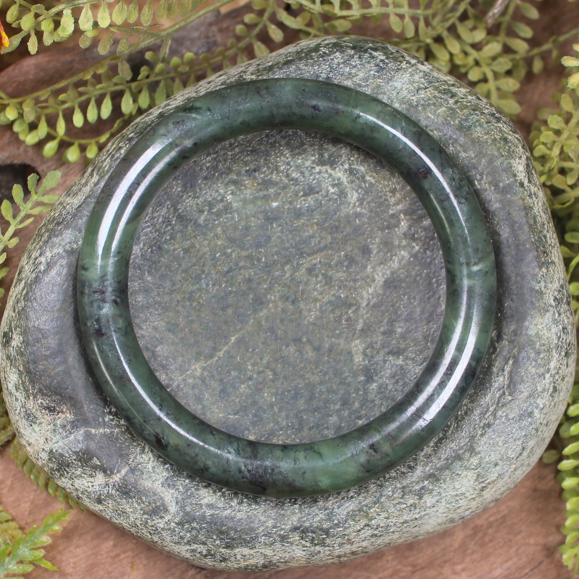 Bangle carved from Rimu Pounamu - NZ Greenstone