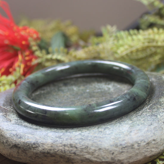 Bangle carved from Rimu Pounamu - NZ Greenstone