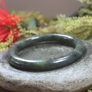Bangle carved from Rimu Pounamu - NZ Greenstone