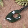 Hei Matau or Fish Hook carved from Kawakawa Pounamu - NZ Greenstone