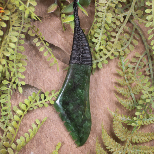 Freeform Kawakawa Pounamu pendant - NZ Greenstone