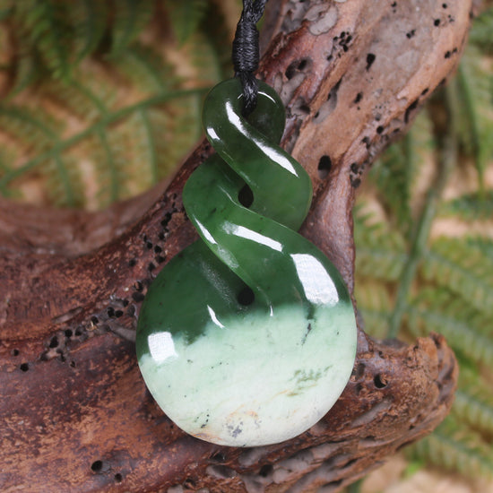 Twist carved from Rimu Pounamu - NZ Greenstone