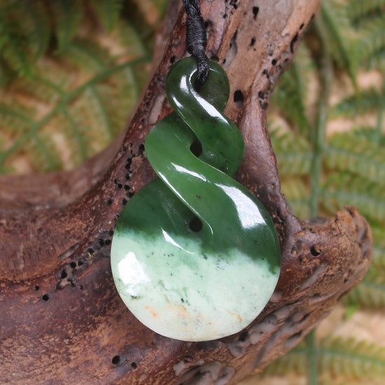 Twist carved from Rimu Pounamu - NZ Greenstone