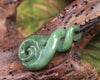 Koru Twist carved from Hapopo  Pounamu - NZ Greenstone