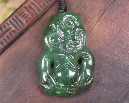 Hapopo Pounamu Hei Tiki - NZ Greenstone