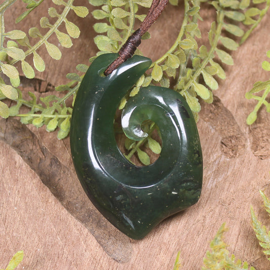 Tangiwai Pounamu Hei Matau pendant  - NZ Greenstone