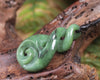 Koru Twist carved from Hapopo  Pounamu - NZ Greenstone