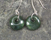 Porowhita Earrings carved from Kawakawa Pounamu - NZ Greenstone