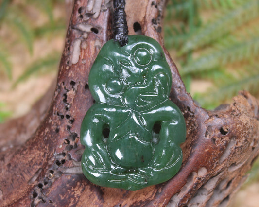 Hapopo Pounamu Hei Tiki - NZ Greenstone