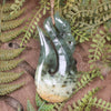 Manaia carved from Flower Jade Pounamu - NZ Greenstone