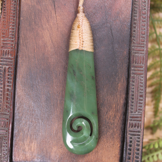 Roimata with Koru Pounamu Pendant - NZ Greenstone