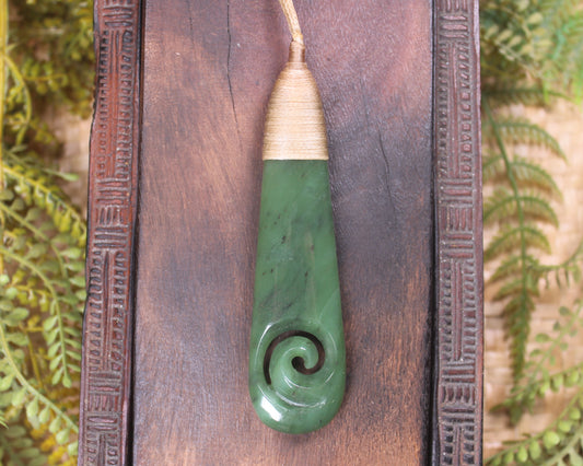 Roimata with Koru Pounamu Pendant - NZ Greenstone