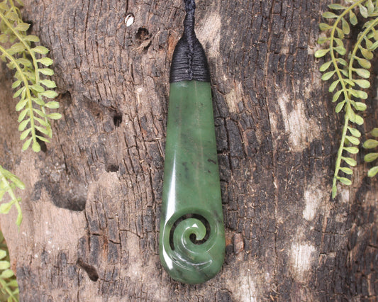 Roimata with Koru Pounamu Pendant - NZ Greenstone