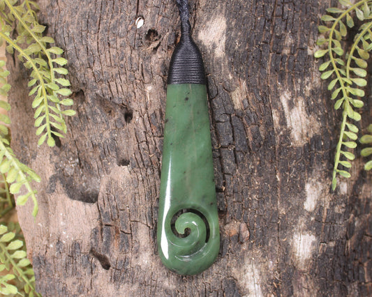 Roimata with Koru Pounamu Pendant - NZ Greenstone