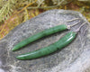 Huia Beak earrings carved from Hapopo Pounamu - NZ Greenstone