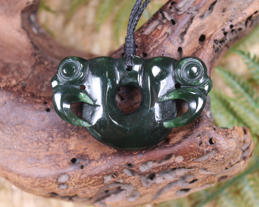 Pekapeka Pendant carved from Kawakawa Pounamu - NZ Greenstone