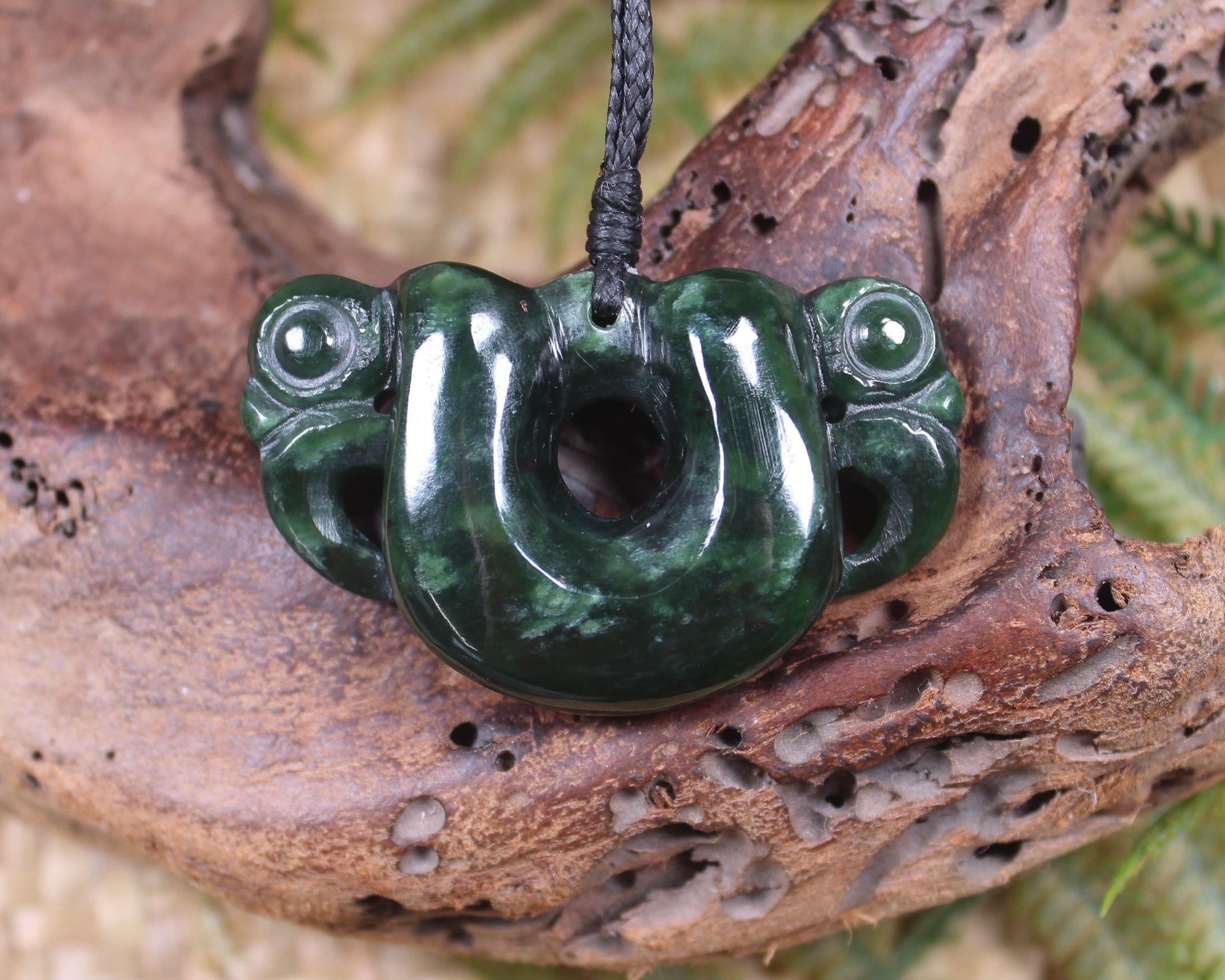 Pekapeka Pendant carved from Kawakawa Pounamu - NZ Greenstone