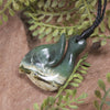 Flower Jade Hei Matau pendant  - NZ Greenstone