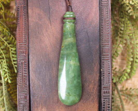 NZ Greenstone Large Mere Pendant (BM469) Flower Jade Pounamu